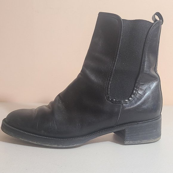 Black Coach Leather Chelsea Boots Men Sz 7.5 Vintage MSRP 300+